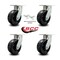 Service Caster 8'' Extra Heavy Duty Phenolic Wheel Swivel Caster Set with 2 Swivel Locks, 4PK CRAN-SCC-KP92S830-PHR-BSL-2-S-2 - alternate 2